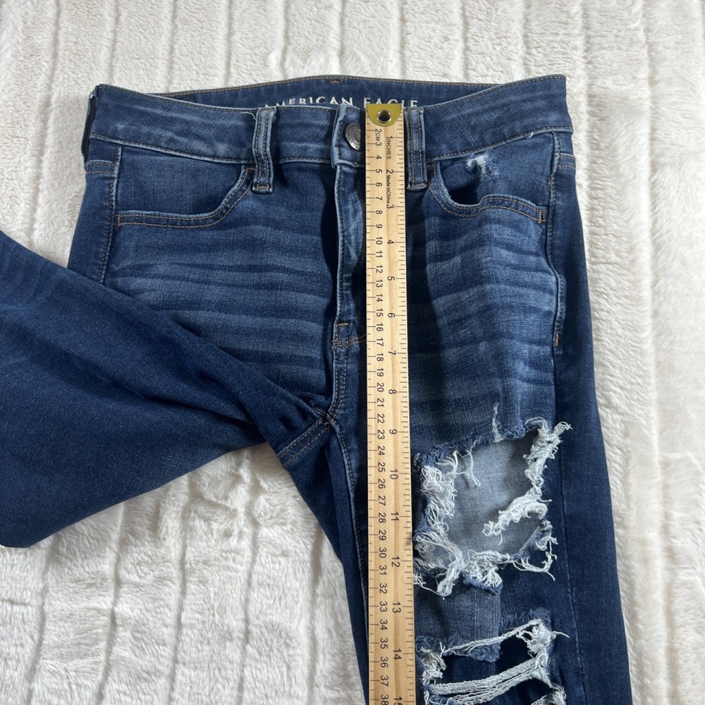 American Eagle Size 2 Short‎ 360 Next Level Stretch Hi-Rise Jegging Distressed - Picture 9 of 10